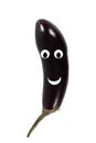 Funny portrait, made Ã¢â¬â¹Ã¢â¬â¹of eggplant with cartoon eyes and a smile